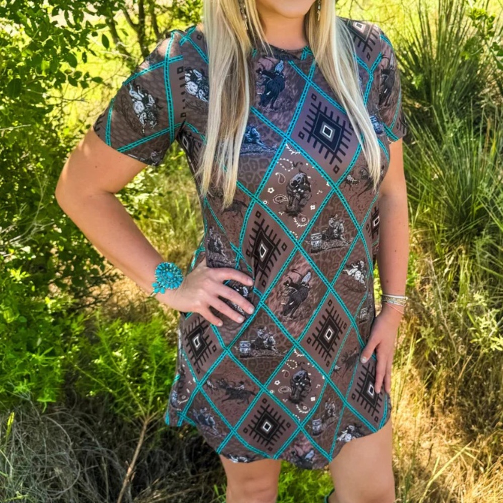 Western Rodeo Dress with Pockets. Size S